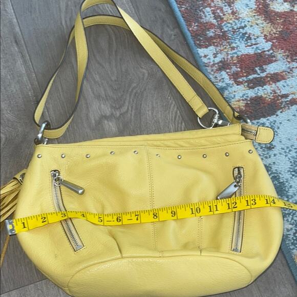 B Makouski woman's Yellow medium Leather Shoulder Bag - Picture 5 of 10